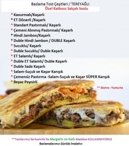 KÜÇÜK Bazlama Tost Sucuklu Salamlı Kaşarlı