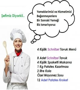 Kampanyalı Schnitzel Tavuk Menü 4 Kişilik