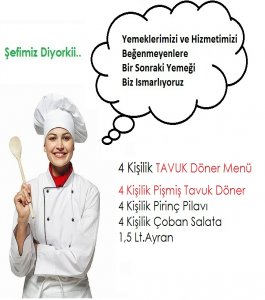 Kampanyalı Tavuk Döner Menü 4 Kişilik